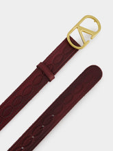 Valentino Garavani VLogo Signature Belt in Dark Aubergine