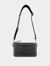 Valentino Garavani Black Rockstud Grained Leather Crossbody Bag