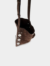 Valentino Garavani Dark Brown Plaque Fringed Edge Crossbody Bag