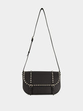 Rockstud Large Messenger Bag in Black Leather