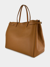 Valentino Garavani Antibes Large Calfskin Shopping Bag in Tobacco Brown