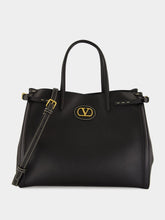 Antibes Medium Calfskin Shopping Bag in Black