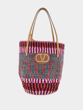 Valentino Garavani VLogo Signature Raffia Shopping Bag