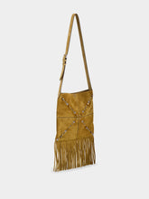 Valentino Garavani Camel Suede Nellcôte Fringe Shoulder Bag