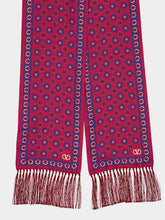 Valentino Garavani Red Chamber Silk Bandeau Scarf with Fringe