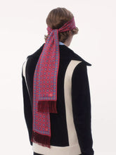 Valentino Garavani Red Chamber Silk Bandeau Scarf with Fringe