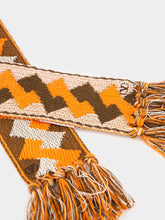 Orange Cotton Jacquard Scarf with Fringe | PDP - Fashion Clinic