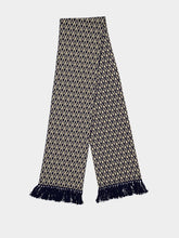 Valentino Garavani Navy Toute la V Wool Scarf