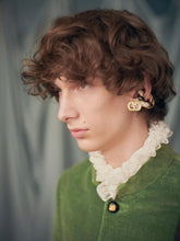 Valentino Garavani Gold Ovalette VLogo Metal Earrings