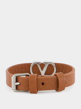 Valentino Garavani Deep Caramel VLogo Leather Bracelet