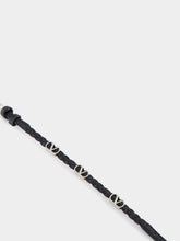 Valentino Garavani Black Braided VLogo Bracelet