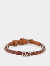 Valentino Garavani Dark Brandy Braided VLogo Bracelet