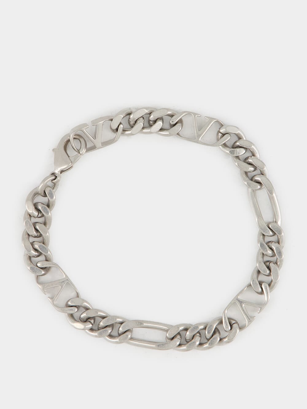 Valentino Garavani Vintage Palladium Silver Chain-Link Bracelet