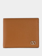 Valentino Garavani Saddle Brown VLogo Signature Grainy Calfskin Wallet