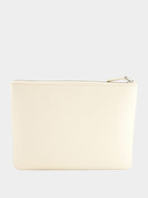 Valentino Garavani Zipped Pouch in Light Ivory Leather