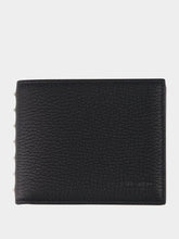 Valentino Garavani Black Rockstud Grainy Leather Wallet