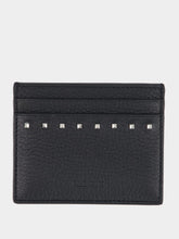 Valentino Garavani Black Rockstud Grainy Cardholder