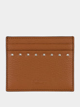 Valentino Garavani Saddle Brown Rockstud Grainy Cardholder