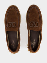 Valentino Garavani Fondant Brown Leisure Flows Espadrilles in Leather