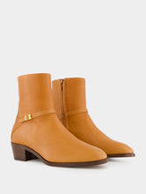 Valentino Garavani Roasted Pecan Pat Ankle Boots