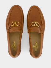 Valentino Garavani Tobacco V-Logo Signature Buffalo Loafers