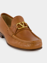 Valentino Garavani Tobacco V-Logo Signature Buffalo Loafers