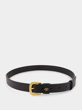 Valentino Garavani Black VLogo Signature Leather Belt
