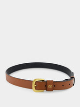 Valentino Garavani Deep Caramel VLogo Leather Belt