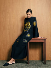 Paula Areta Black Sequin Embroidered Kaftan