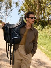 Saint Laurent Taupe Caucase Cassandre Short Jacket in Cotton Serge