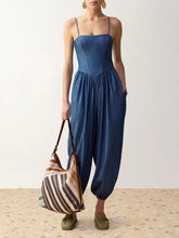 Zimmermann Railway Blue Echo Cotton Denim Jumpsuit