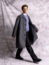 Ami Paris Gris Chine Grey Wool Belted Coat