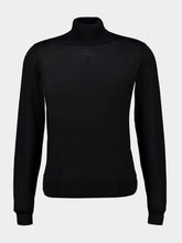 Piacenza 1733 Black Virgin Wool High-Neck Jumper