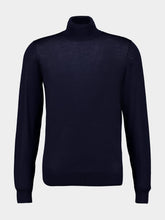 Piacenza 1733 Navy Virgin Wool High-Neck Jumper