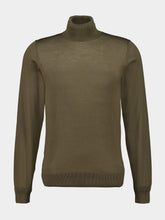 Piacenza 1733 Army Green Virgin Wool High-Neck Jumper