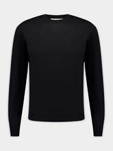 Piacenza 1733 Black Lightweight merino wool crewneck
