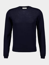 Piacenza 1733 Navy Lightweight Merino Wool Crewneck