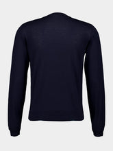 Piacenza 1733 Navy Lightweight Merino Wool Crewneck