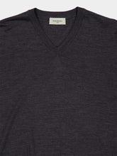 Piacenza 1733 Grey Virgin Wool V-Neck Jumper