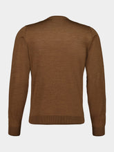 Piacenza 1733 Light Brown Virgin Wool V-Neck Jumper