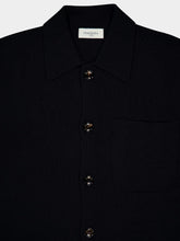 Piacenza 1733 Black Wool Long-Sleeve Shirt
