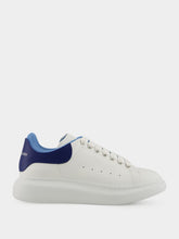 Alexander McQueen White and Blue Oversized Leather Sneakers
