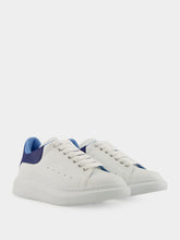Alexander McQueen White and Blue Oversized Leather Sneakers