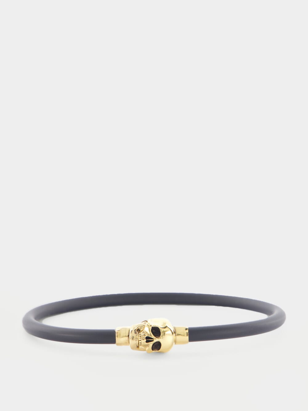 Alexander McQueen Gold Skull Charm Cord Bracelet ALEXANDER MCQUEEN Gold Skull Bracelet Black  main image 4