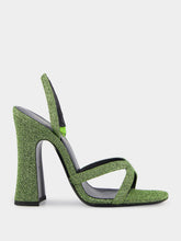 Saint Laurent Jade Green Aracha Lurex Sandals