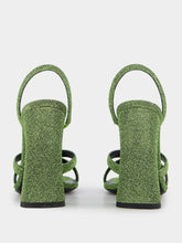 Saint Laurent Jade Green Aracha Lurex Sandals