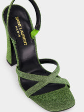 Saint Laurent Jade Green Aracha Lurex Sandals