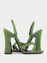 Saint Laurent Jade Green Aracha Lurex Sandals