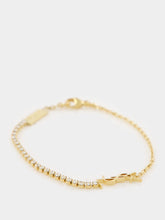 Saint Laurent Metal And Rhinestone Cassandre Charm Bracelet