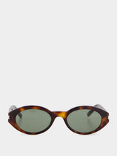 Saint Laurent SL 567 Havana Rounded Cat-Eye Sunglasses